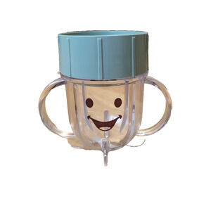 Baby Bullet Replacement Cup with Blade & Lid | Smiley Face Batch Bowl Part